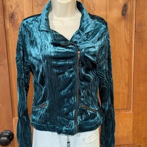 Mudd Teal Velvet Moto Jacket‎